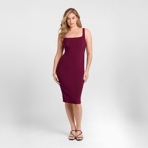formal shapewear dress Wholesale Square-neck Long-sleeve Bodycon Bulit-in Shapewear Dress Black / XXL