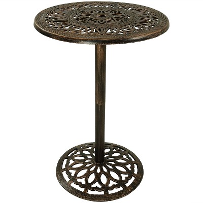 Sunnydaze 40"H Cast Iron Base and Cast Aluminum Tabletop Round Bar-Height Table