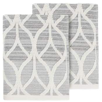 Set of 2 Alev Jacquard Hand Towels Gray - Linum Home Textiles