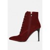 SULFUR Burgundy Suede Leather Stiletto Ankle Boot - 4 of 4
