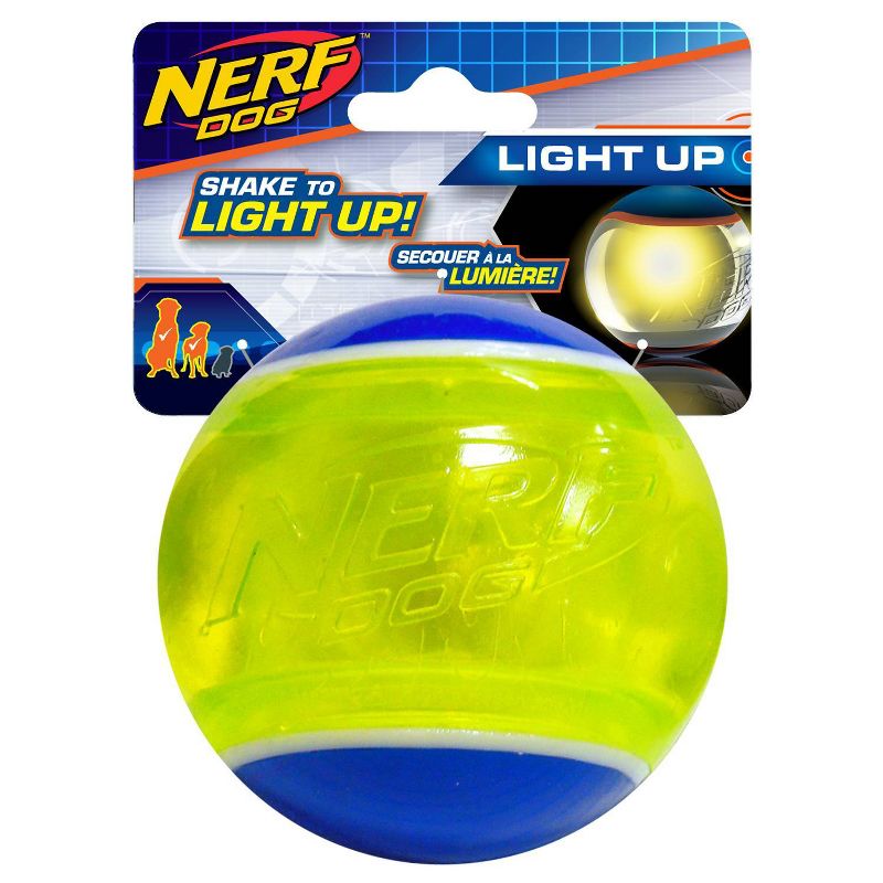 NERF TPR Blaze LED Tennis Ball Dog Toy - Green - 3.25&#34;, 1 of 4