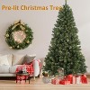 6.5ft Pre-lit Artificial Christmas Tree with 250 LED Lights, 8 Modes & Metal Stand, Easy Assembly Hinged Branches for Home Holiday Decor - 2 of 4