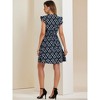 INSPIRE CHIC Women's V-Neck Ruffle Cap Sleeve A-Line Floral Chiffon Dress - 4 of 4
