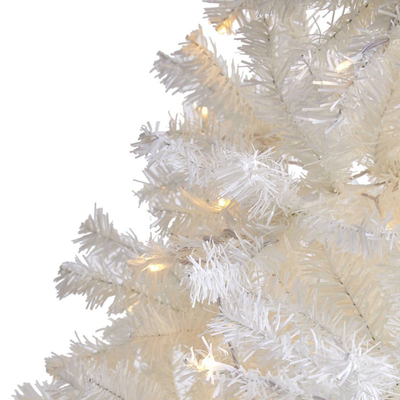 7ft Nearly Natural Pre-Lit LED White Artificial Christmas Tree Clear Lights, 4 of 9