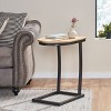 NicBex Round Retro Side Table Modern Coffee Table with Metal Frame and Wooden Tabletop for Bederoom and Living Room - 2 of 4