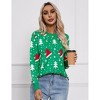 Clearlove Ugly Christmas Sweater Funny for Women 2025 Crew Neck Long Sleeve Reindeer Snowflakes Knitted Pullover Sweaters - 4 of 4