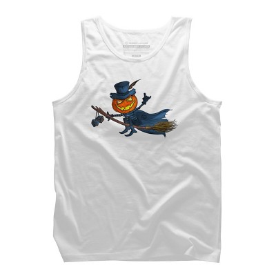 Men's Design By Humans Halloween flying pumpkin By officegeekshop Tank Top