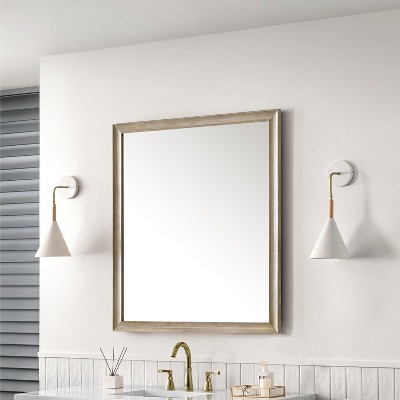 Natural Walnut Rectangular Wood Framed Mirror, 40" x 36"