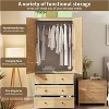 Nasitip Armoire Wardrobe Closet, 69.5" Wooden Wardrobe Cabinet with 3 Drawers, Hanging Rod, 2 Louvered Doors Clothing Storage Cabinet for Bedroom - 3 of 4