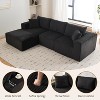 108" Sectional Couch Cloud Modular Modern Sofa with Chaise Lounge, Corduroy Fabric, Convertible Compression Sleeper Sofa for Living Room Bedroom - 3 of 4