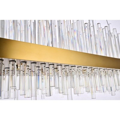 Gold and Glass Modern Island Chandelier with Adjustable Height
