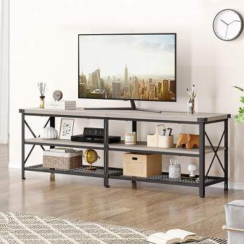 Whizmax LED TV Stand, Entertainment Center for 70 inch TV Media Console Table, Gaming TV Stand with Storage Shelves and Power Outlets for Living Room