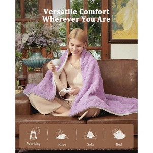 Fast Heating Blanket Throw, Thick Tufted Electric Machine Washable Heated Throw Blanket with 10 Heating Levels and 10 Time Settings - 1 of 4