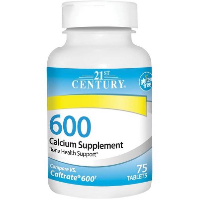 21st Century 600 Calcium Supplement 600 mg 75 Tablets.