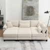 Whisen U-shaped Corduroy Modular Sectional Sofa, 6-seat Convertible Sofa Bed with Armrest Bag - 3 of 4