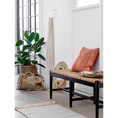 Natural Bamboo Oval Full-Length Wall Mirror