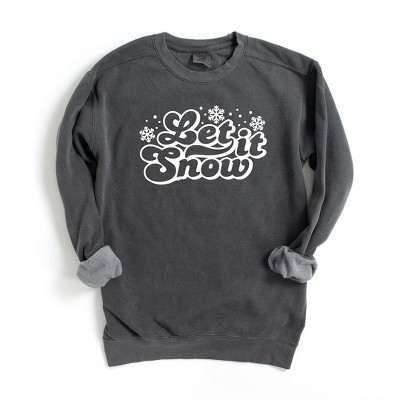 Simply Sage Market Women's  Garment Dyed Graphic Sweatshirt Retro Let It Snow