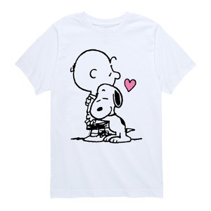 Boys' - Peanuts - Snoopy Charlie Hug Short Sleeve Graphic T-Shirt - 1 of 4