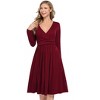 Coolmee Womens Spring Fall Midi Dress Long Sleeve Casual V Neck Pleated A Line Flowy Dress - 3 of 4