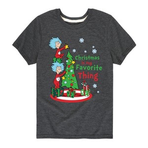 Boys' - The Cat in the Hat - Christmas Is A Family Thing Short Sleeve Graphic T-Shirt - 1 of 4