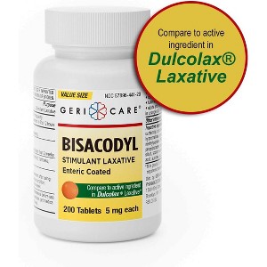 Gericare Bisacodyl 5mg Stimulant Laxative Enteric Coated Tablet, 200 Ct - 1 of 4