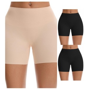 INSPIRE CHIC 3 Packs Women's High Waisted Seamless Shaping Tummy Control Slimming Underwear Boyshorts - 1 of 4