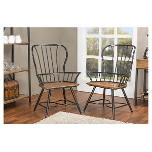 Set of 2 Longford Metal Vintage Industrial Dining Armchairs - Baxton Studio - 1 of 3
