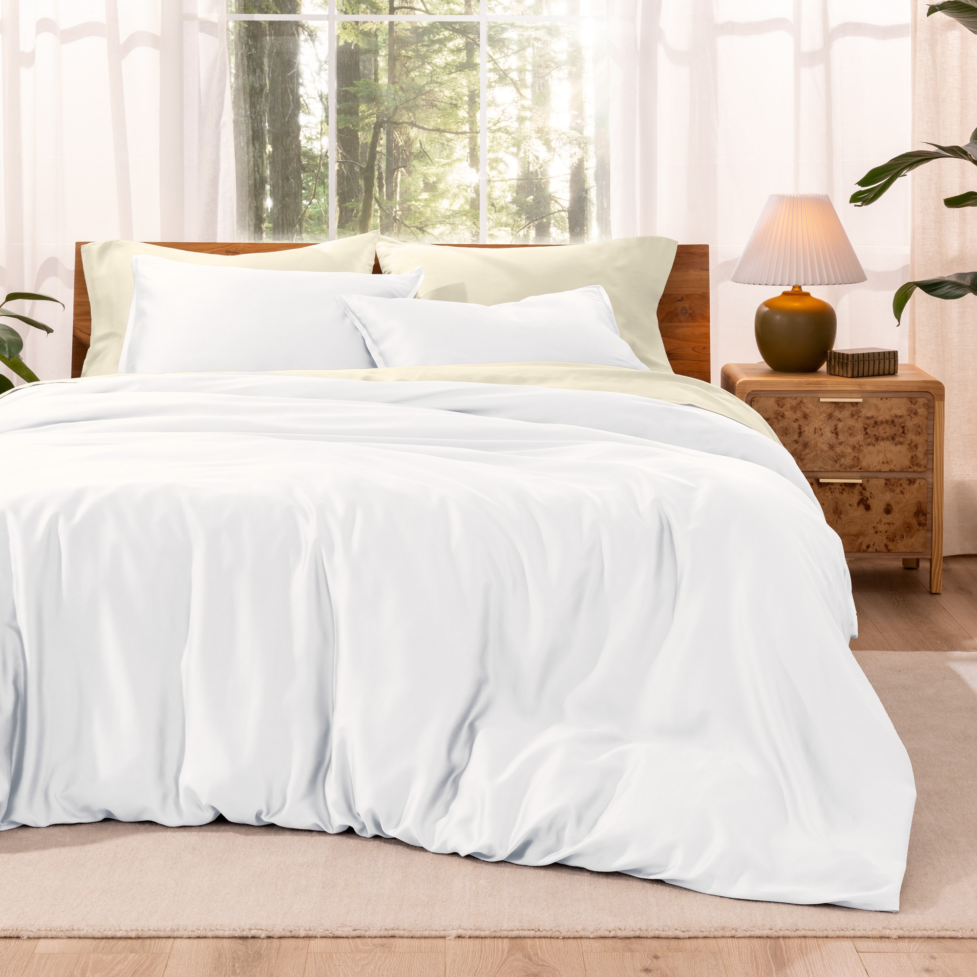Lightweight TENCEL Lyocell Duvet Cover Set by Bare Home - King/Cal King, White