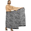 LA LEELA Men's Sarong Beach Pareo Swim Wrap One Size Black Animal - 4 of 4