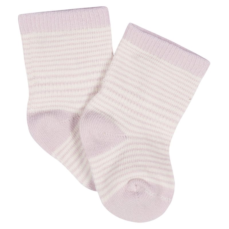 Gerber Baby Girls' 8-Pack Jersey Wiggle Proof® Socks Lavender Garden, 2 of 10