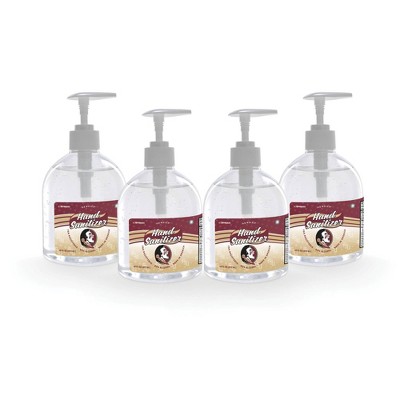 NCAA Florida State Seminoles 16oz Pump Top Hand Sanitizer - 4pk