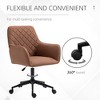Vynxaria Vanity Chair with Diamond Pattern Backrest Microfiber Upholstery Adjustable Height 360° Swivel Wheels 265lbs Capacity - 4 of 4
