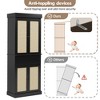 69" High Pantry, Slim Wood Kitchen Storage Cabinet with Drawers, 2 Adjustable Shelves and 4 Rattan Doors, Farmhouse Cabinet for Dining Room,  Office - 3 of 4