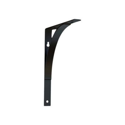 HomeRoots 8" Set Of Two Black Curved Metal Wall Mounted Shelf Brackets
