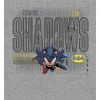 DC x Sonic the Hedgehog From The Shadows Shadow X Batman Grayscale Outline Adult Crew Neck Short Sleeve T-Shirt - 2 of 2