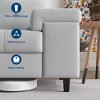 Modern Sofa Couches for Living Room, 85" Chenille Fabric 3-Seater Sofa with Adjustable Armrest & 2 Pillows - 4 of 4