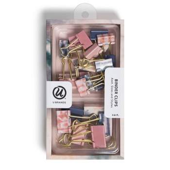 U Brands 25ct Assorted Size Binder Clips Bright And Happy : Target