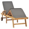 vidaXL Sun Lounger with Cushion Solid Teak Wood Dark Gray - 2 of 4