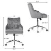 Costway Velvet Office Chair Tufted Upholstered Swivel Computer Desk Chair w/ Nailed Trim - 3 of 4