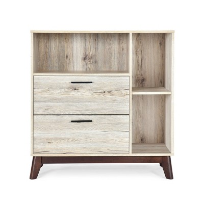 Rattler Mid-Century Modern 2 Drawer Cabinet - Christopher Knight Home