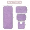 Radiant Bathroom Rugs Set, Washable Rug, Extra Soft and Absorbent bath Rug, Bath Mat Set, Bath Floor Mat Non-Slip, 4 Pcs Set with Runner, Purple - 3 of 4