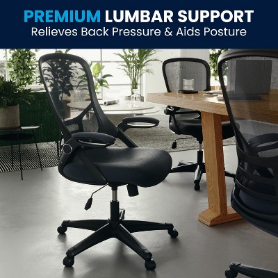 ErgoFlex Dark Gray Mesh Executive Swivel Chair with Adjustable Arms