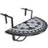 vidaXL Hanging Balcony Table Black and White Mosaic - 2 of 4