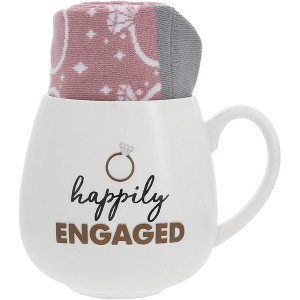 Pavilion Gift Company - Happily Engaged - 15.5 oz Mug and Sock Set - Drinkware - 1 of 1