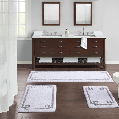 Hotel Collection Style Luxury Tufted Indoor Cotton Bath Rug, Heavyweight Fabric Cloud-Like Bath Rug for Year Round Use