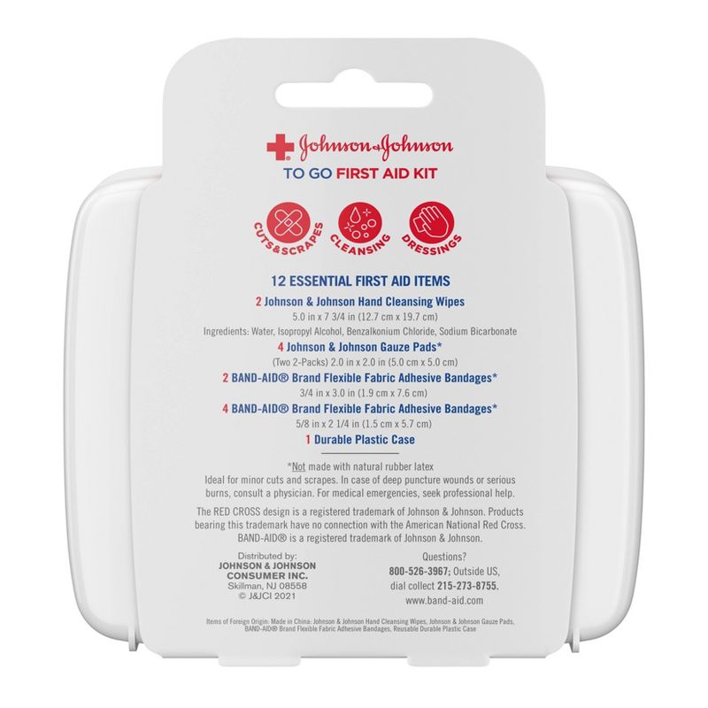 Johnson &#38; Johnson First Aid To Go! Portable Mini Travel Kit - 12pc, 5 of 9