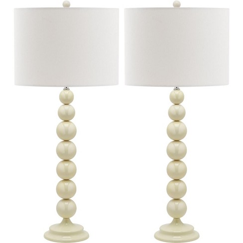 Jenna Stacked Ball Table Lamp (Set of 2) - White - Safavieh.
