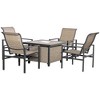 Epoch Vents 5-Piece Outdoor Patio Conversation Dining Set with Built-in Ice Bucket Insert Table and 4 Rocking Chairs - 2 of 4