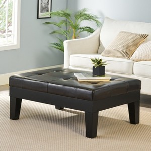 40.5"W Ottoman with Drawer, Bench, Footrest, Dark Coffee-Merax - 1 of 4