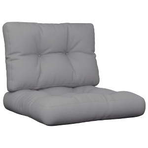vidaXL Gray Pallet Cushions Set - Outdoor Seating Comfort with Hollow Fiber Filling and Polyester Fabric - Comprises Seat and Back Cushions - 1 of 4
